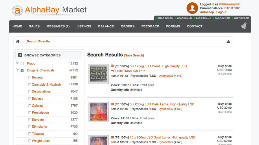 Alphabay Darknet Market Home Screenshot